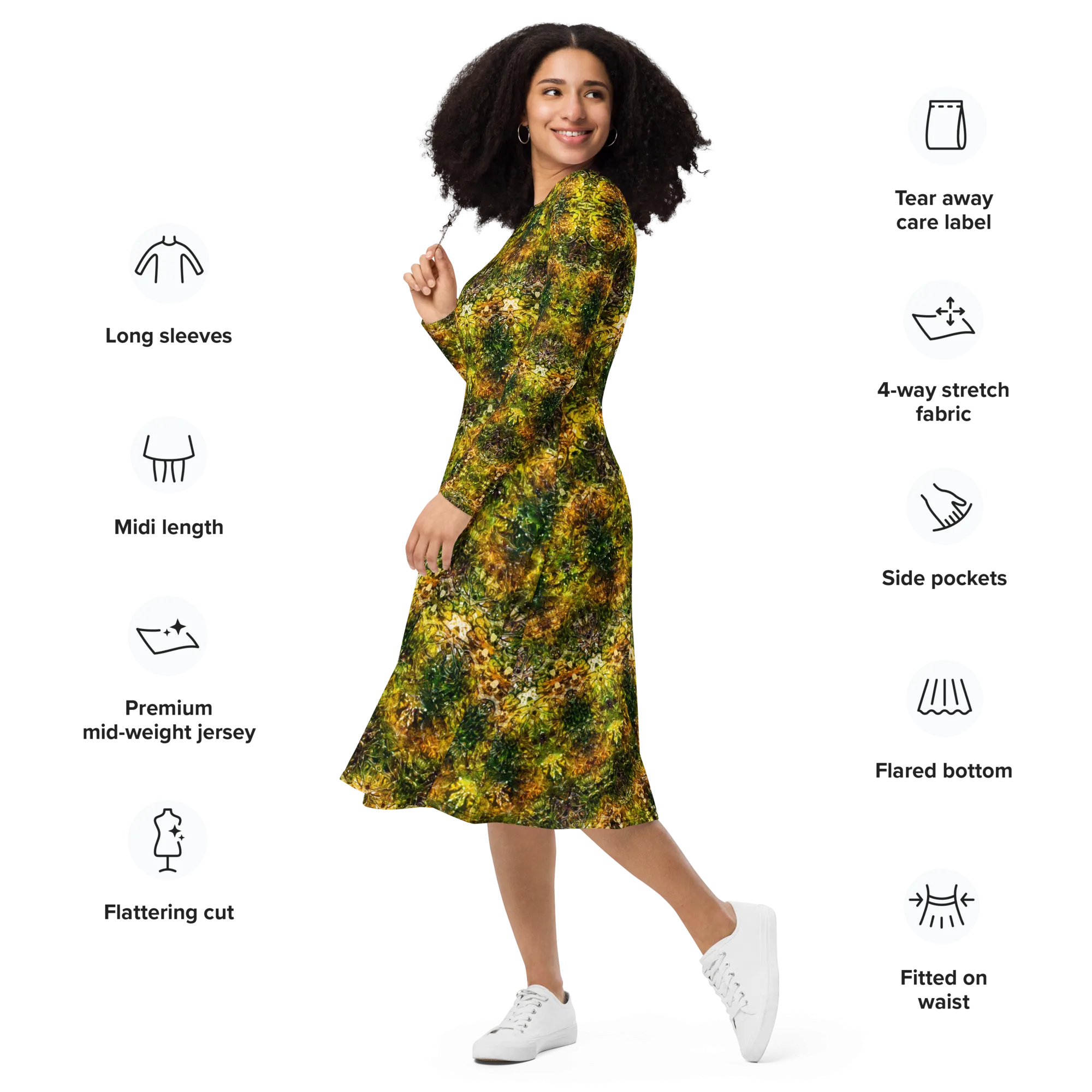 Long Sleeve Midi Dress (Her/Muliebris)(Samhain Dreams of Jade 5 of 15 Quinque ex Quindecim) RJSTHw2025 RJS