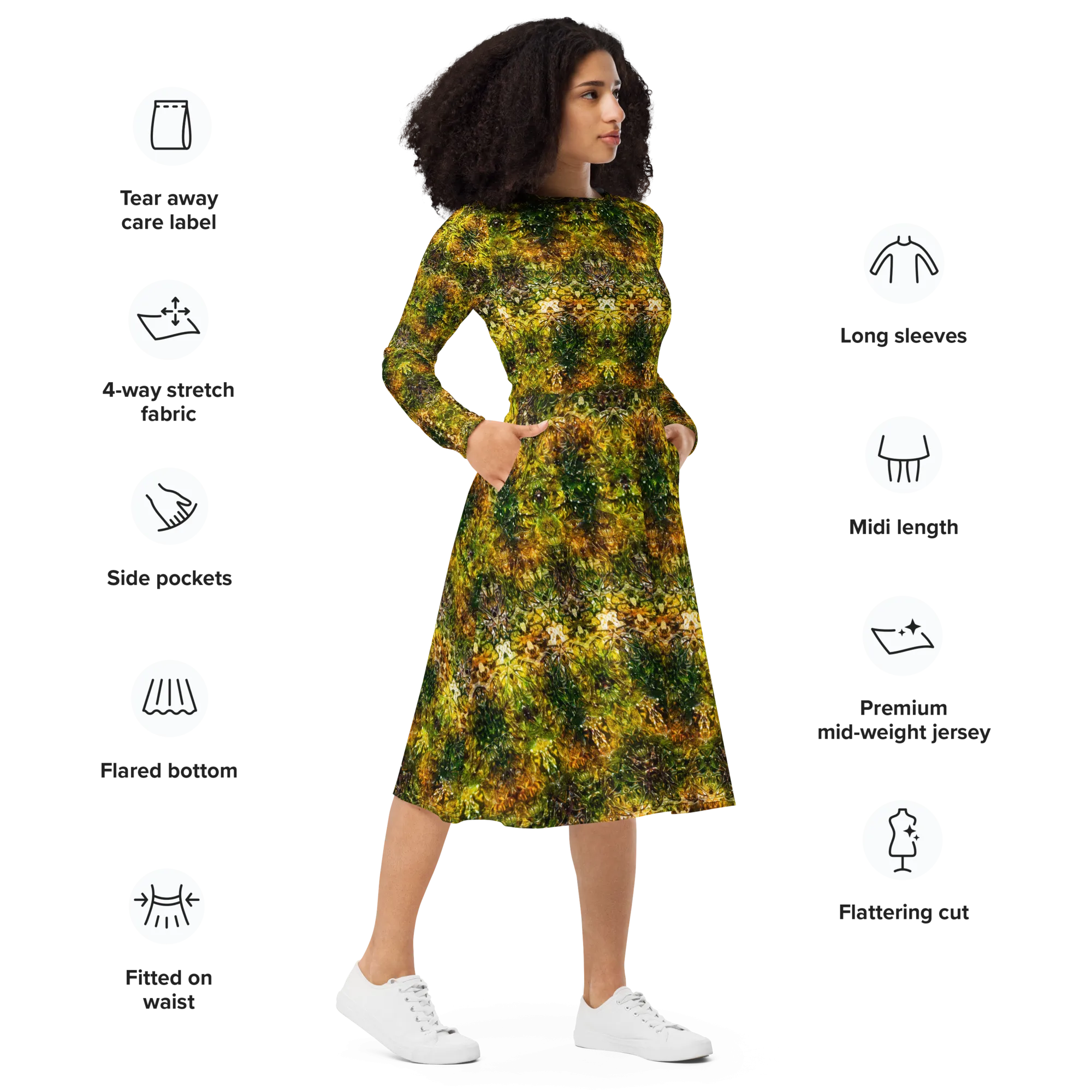 Long Sleeve Midi Dress (Her/Muliebris)(Samhain Dreams of Jade 5 of 15 Quinque ex Quindecim) RJSTHw2025 RJS