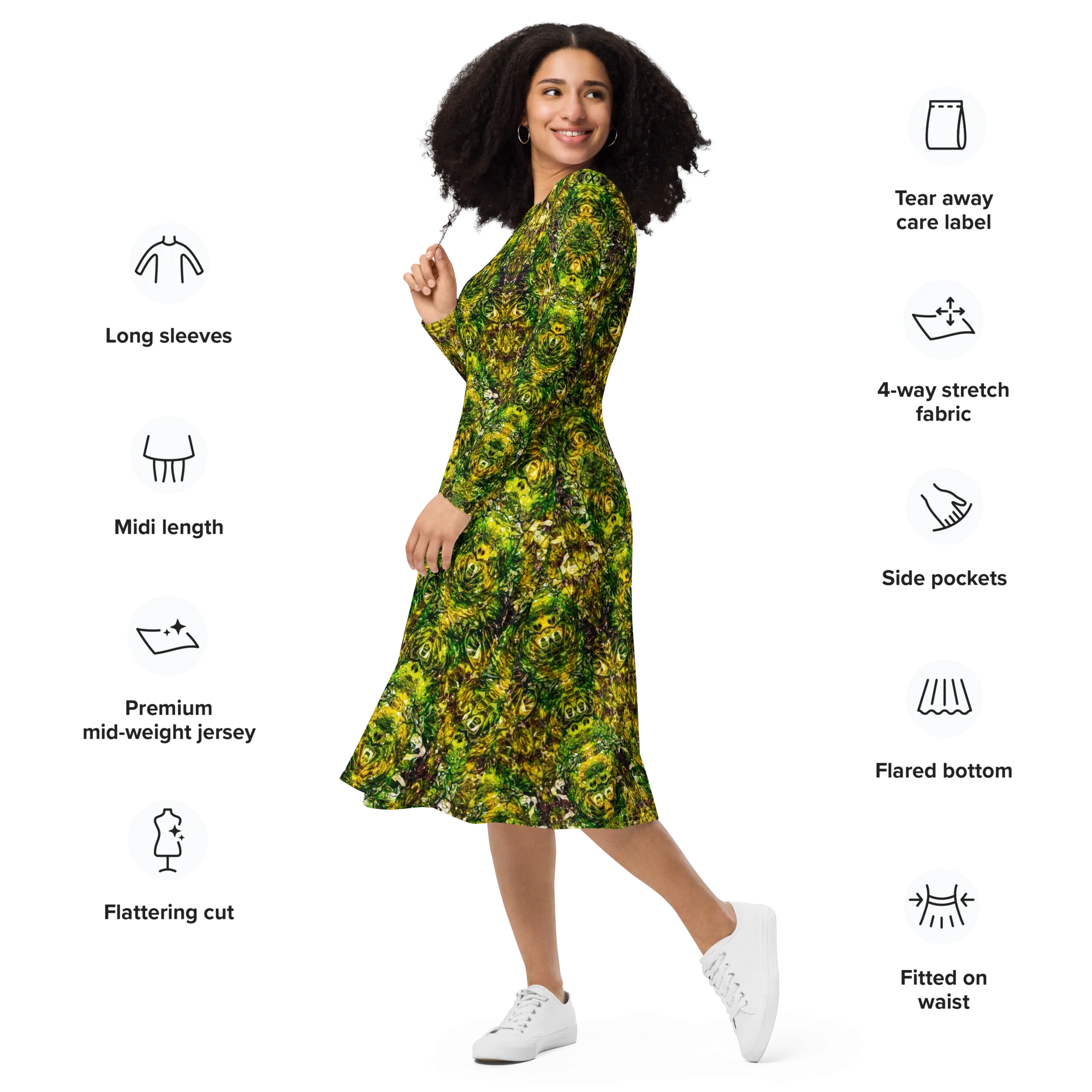 Long Sleeve Midi Dress (Her/Muliebris)(Samhain Dreams of Jade 7 of 5 Septem ex Quindecim) RJSTHW2025 RJS