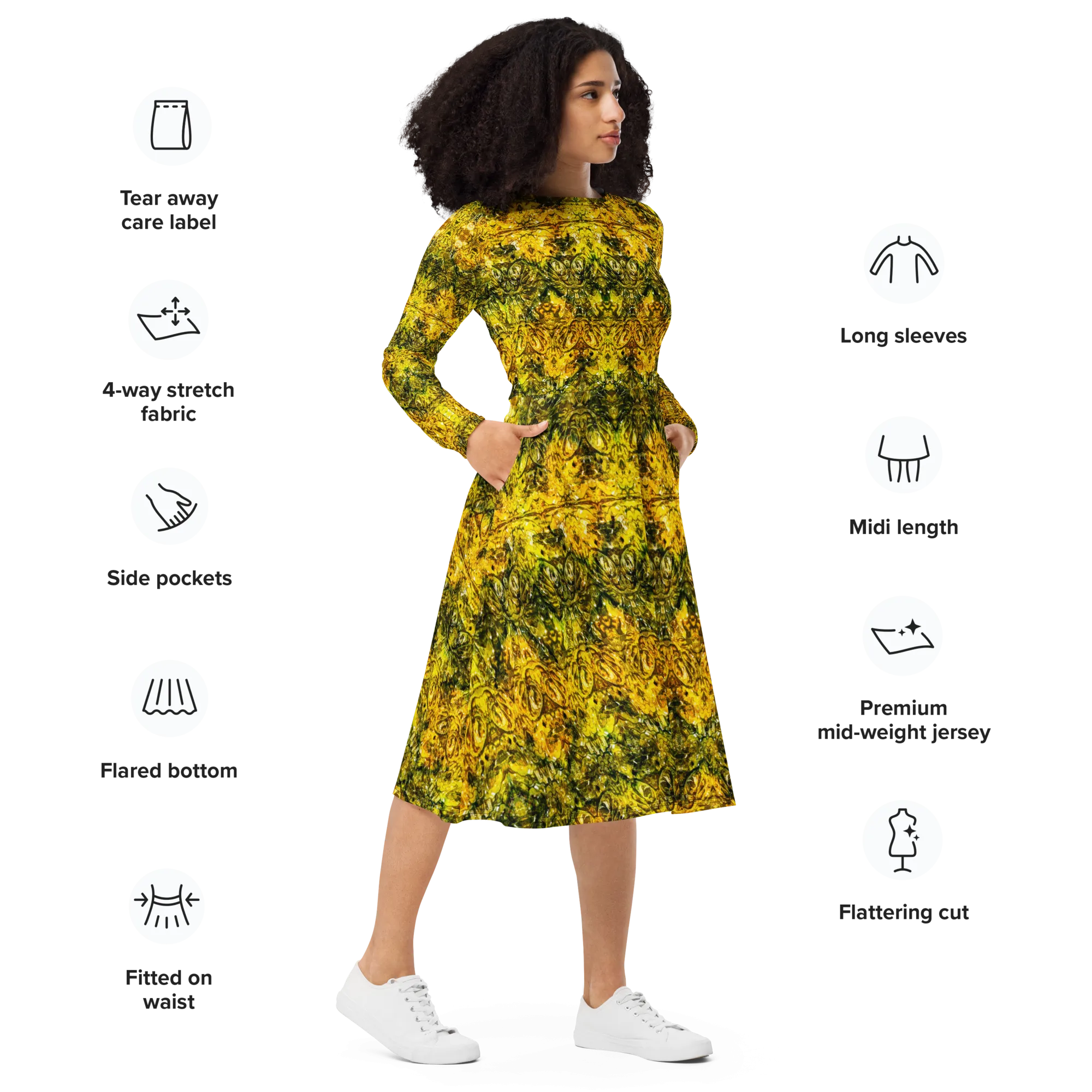 Long Sleeve Midi Dress (Her/Muliebris)(Samhain Dreams of Jade 8 of 15 Octo ex Quindecim) RJSTHW2025 RJS
