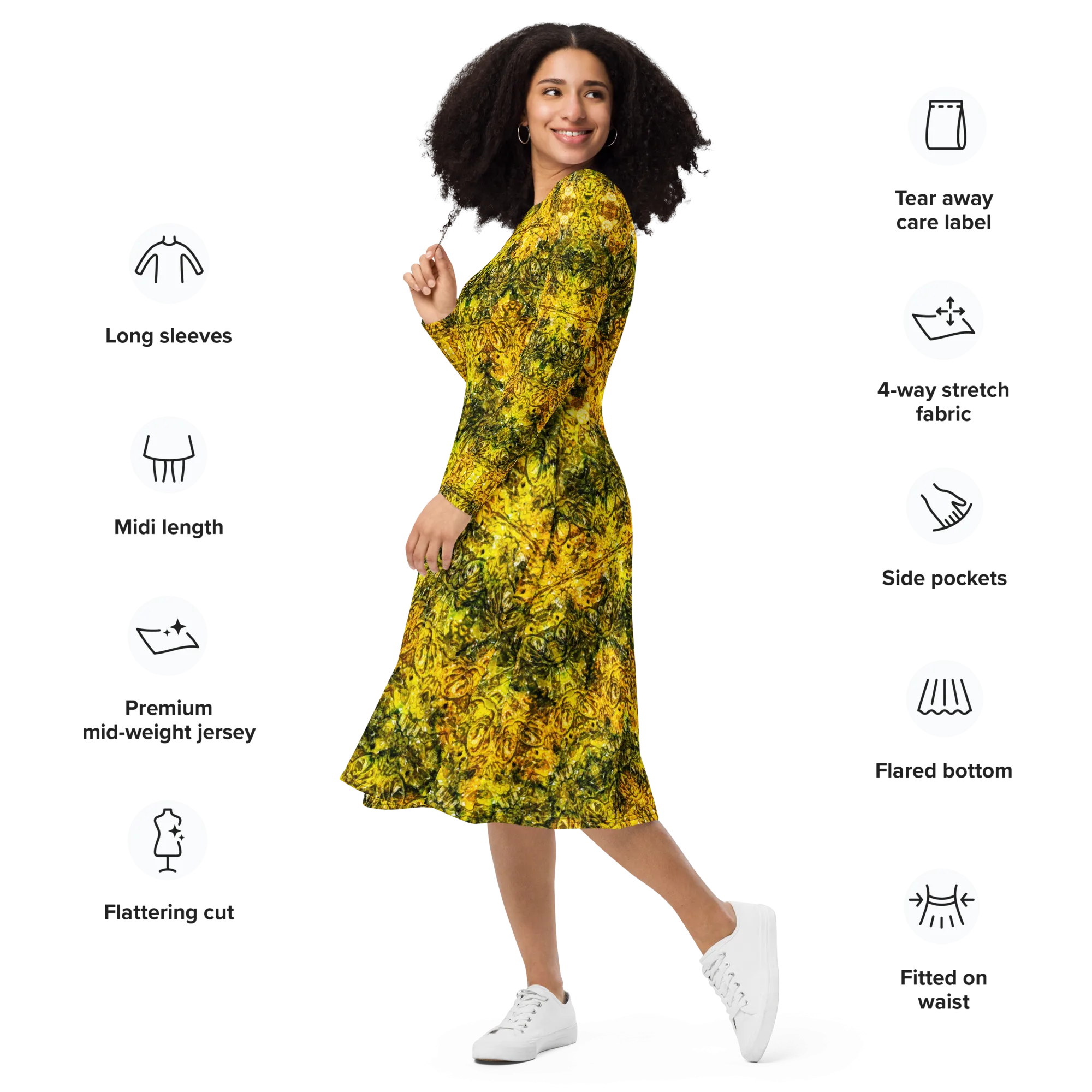 Long Sleeve Midi Dress (Her/Muliebris)(Samhain Dreams of Jade 8 of 15 Octo ex Quindecim) RJSTHW2025 RJS