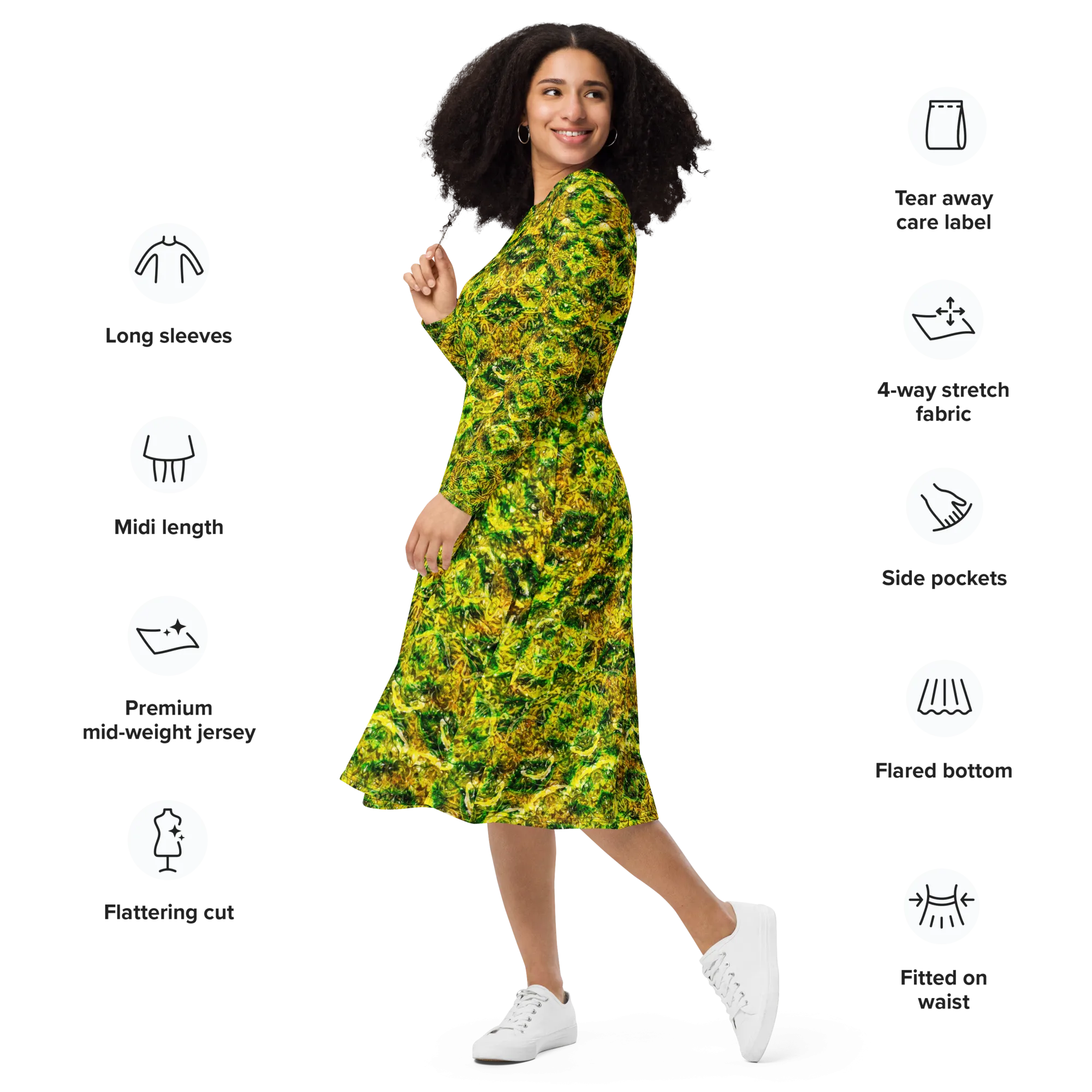 Long Sleeve Midi Dress (Her/Muliebris)(Samhain Dreams of Jade 9 of 15 Novem ex Quindecim) RJSTHW2025 RJS