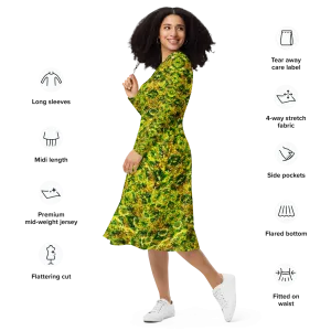 Long Sleeve Midi Dress (Her/Muliebris)(Samhain Dreams of Jade 9 of 15 Novem ex Quindecim) RJSTHW2025 RJS