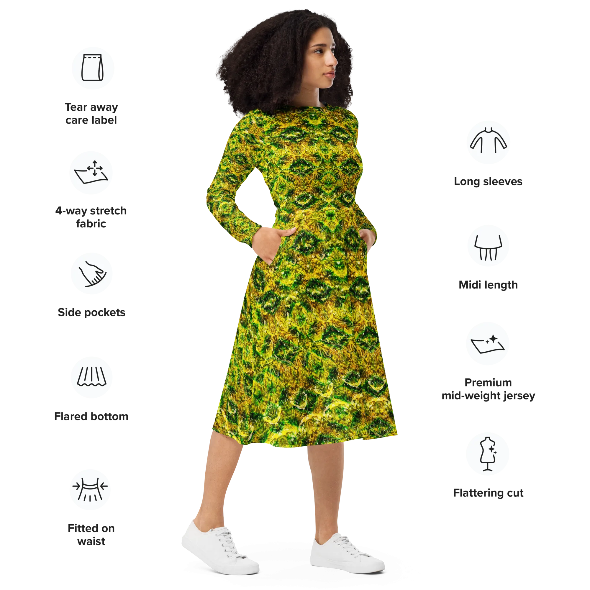 Long Sleeve Midi Dress (Her/Muliebris)(Samhain Dreams of Jade 9 of 15 Novem ex Quindecim) RJSTHW2025 RJS