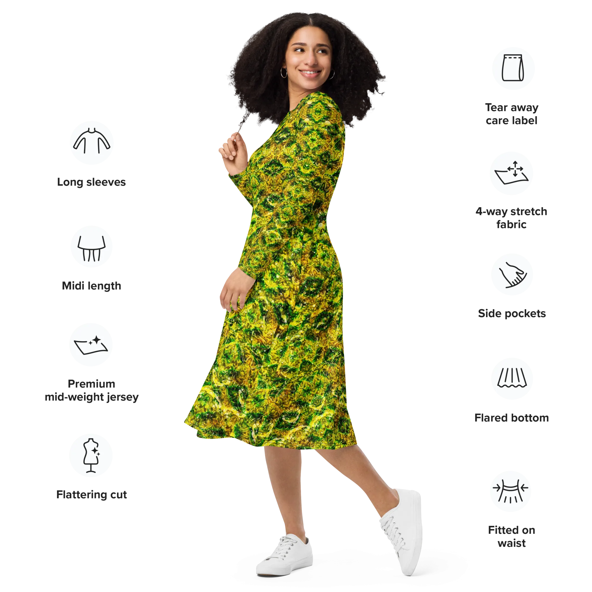 Long Sleeve Midi Dress (Her/Muliebris)(Samhain Dreams of Jade 9 of 15 Novem ex Quindecim) RJSTHW2025 RJS