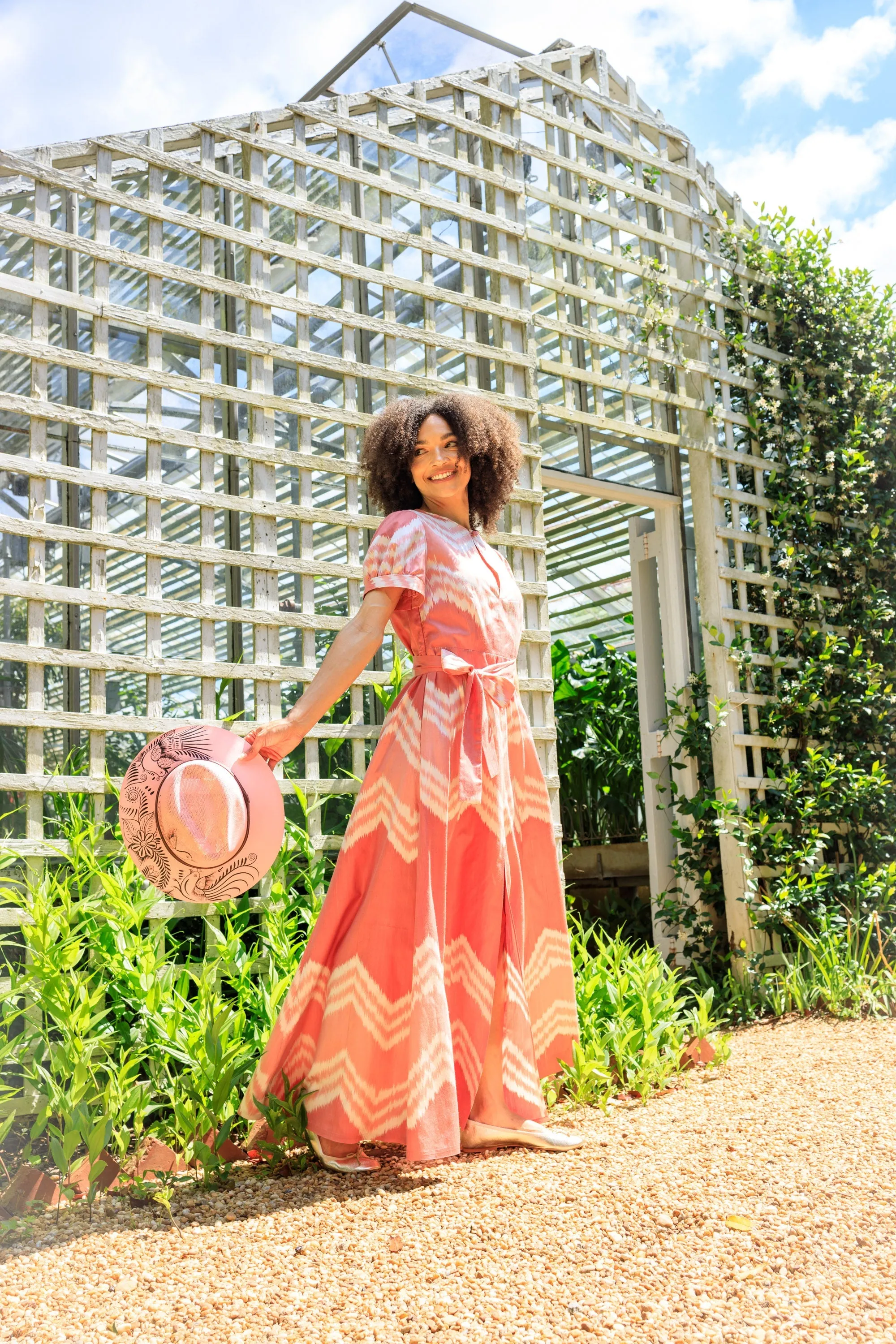 Lyford Silk Ikat Dress - Pink, White
