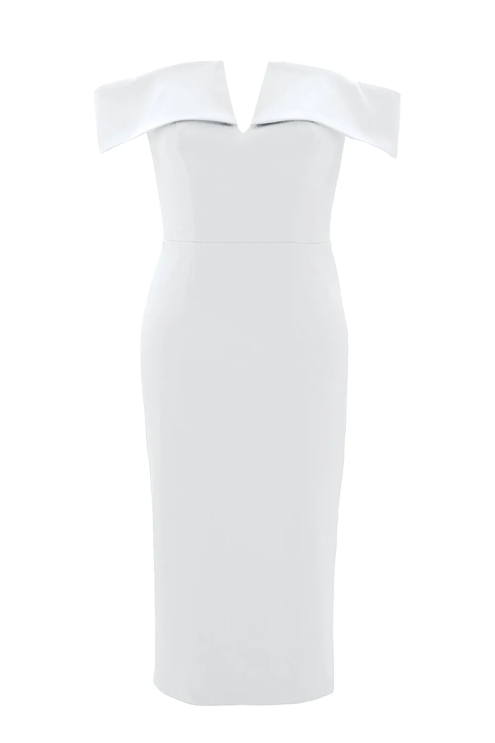 MACloth Women Sexy V Neck Off Shoulder Evening Bodycon Club Midi Cocktail Dress