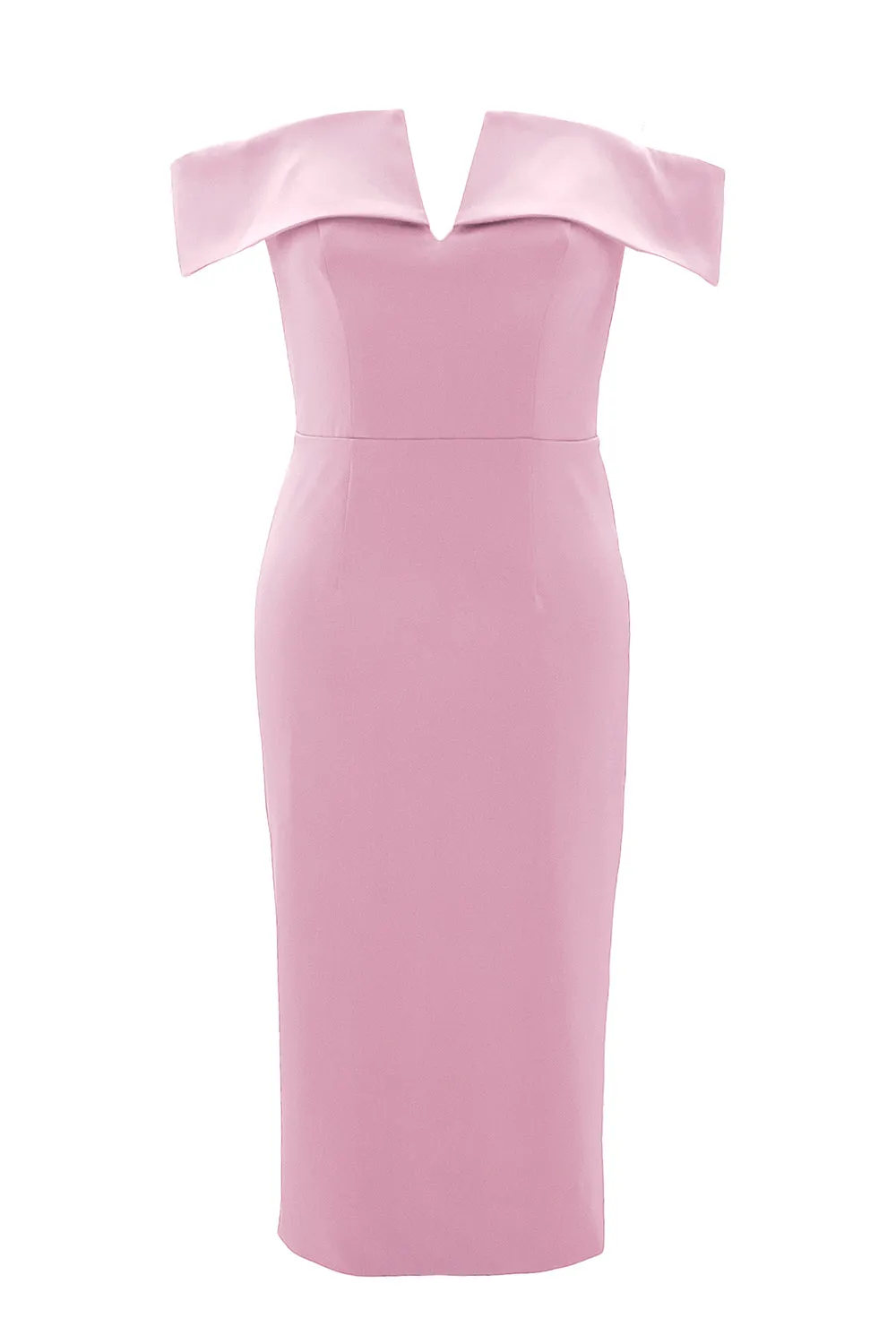 MACloth Women Sexy V Neck Off Shoulder Evening Bodycon Club Midi Cocktail Dress