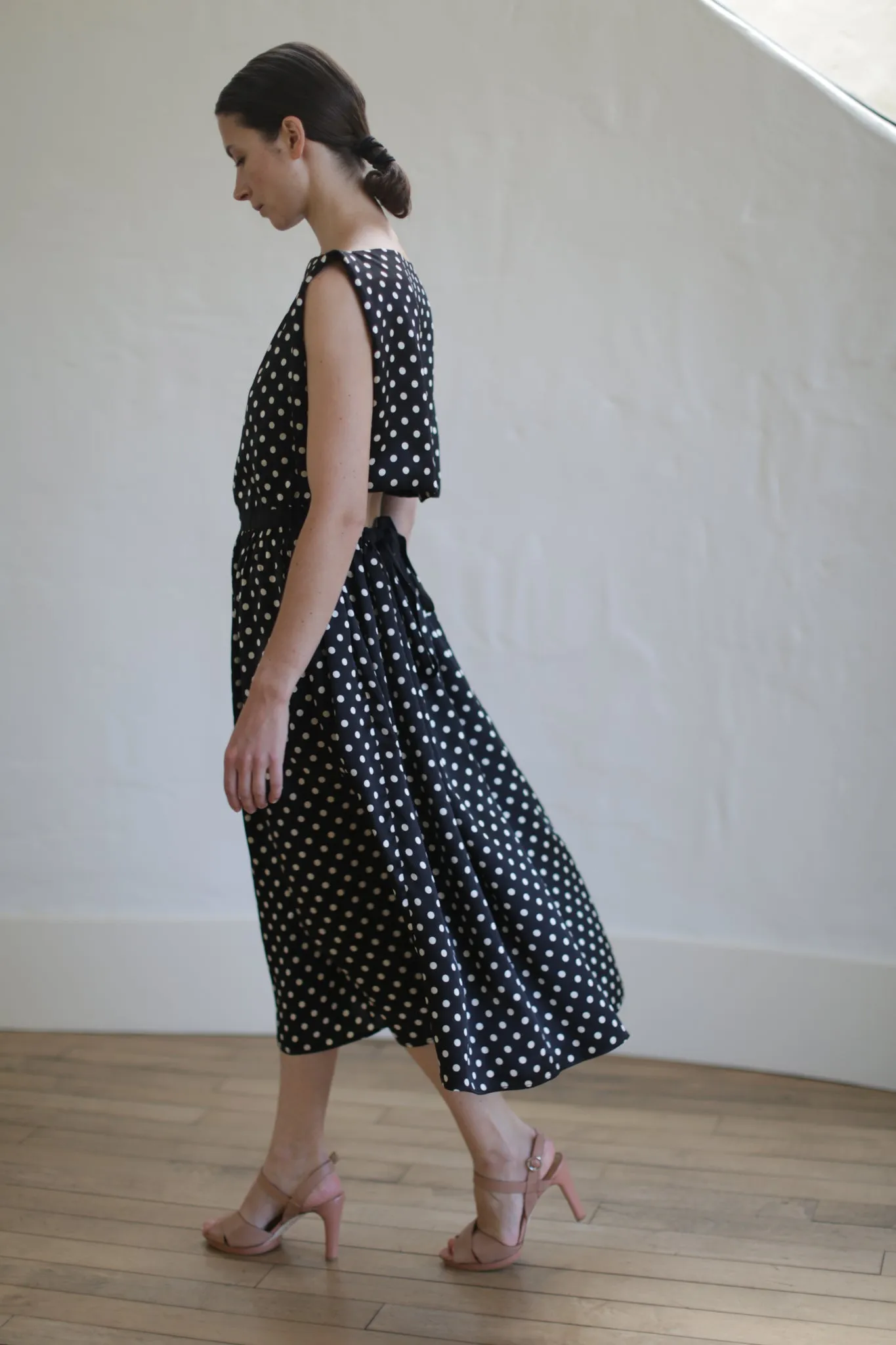 Magnolia Dress | B/W Polkadot