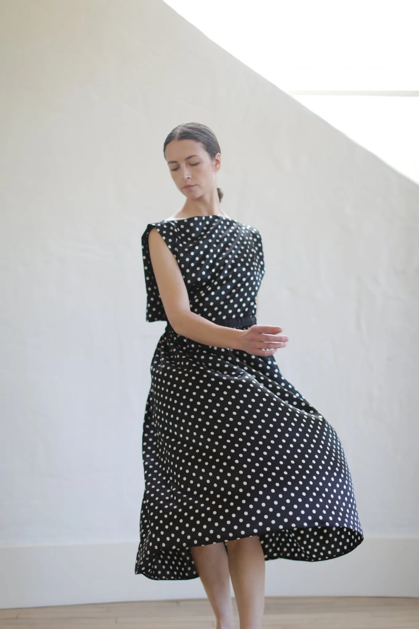 Magnolia Dress | B/W Polkadot