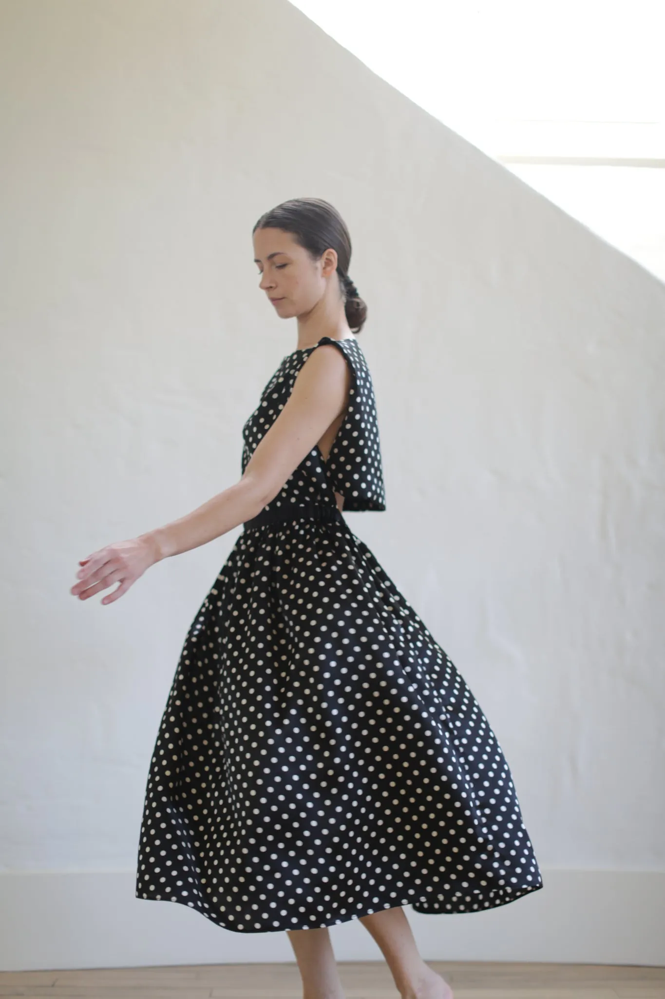 Magnolia Dress | B/W Polkadot