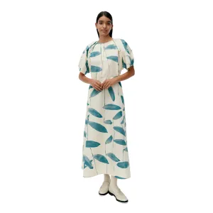 Marimekko Anatomia Paju Dress, Light Yellow & Dark Green