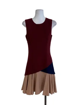 Maroon Plain Sheath Dress