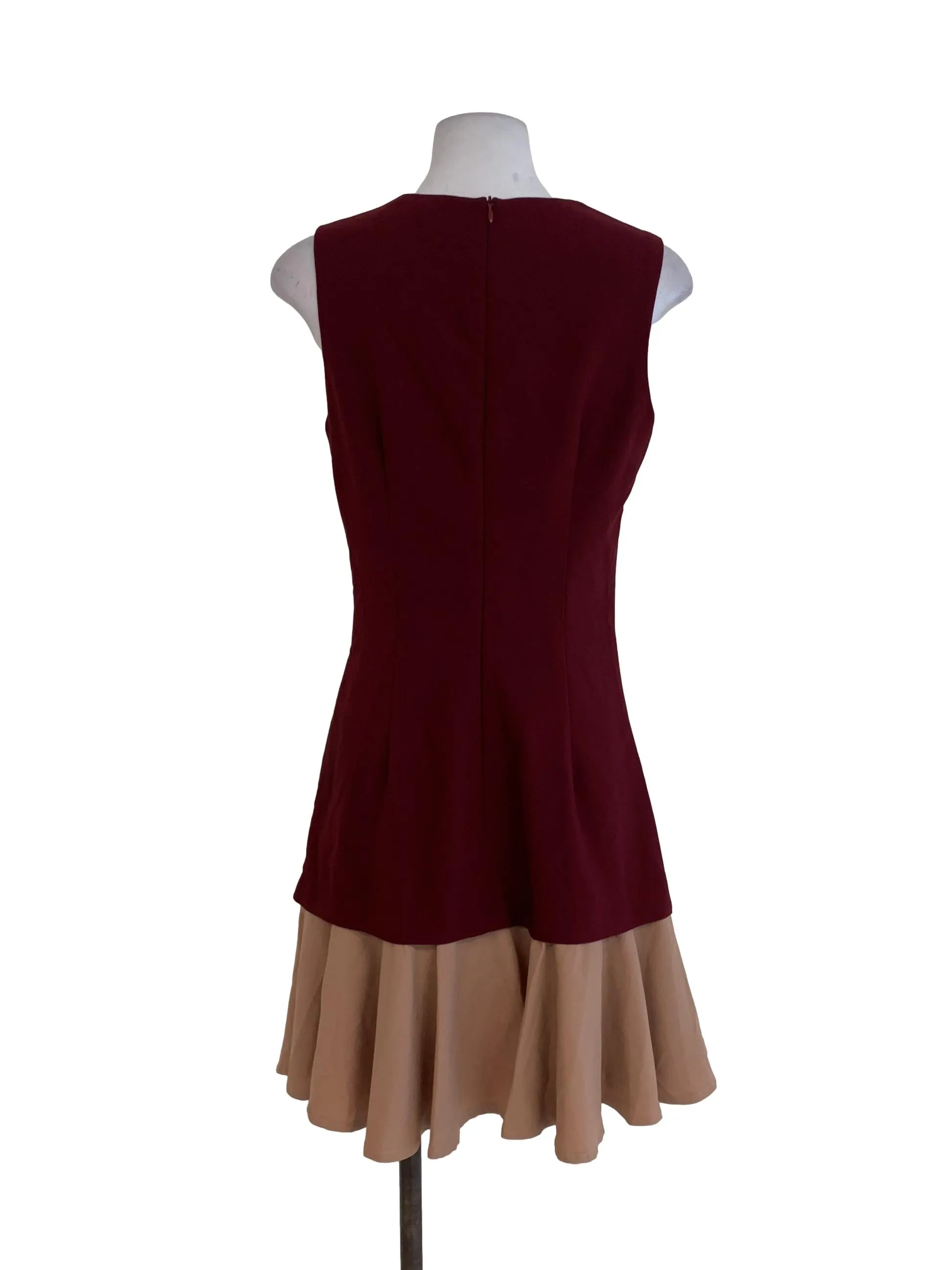 Maroon Plain Sheath Dress