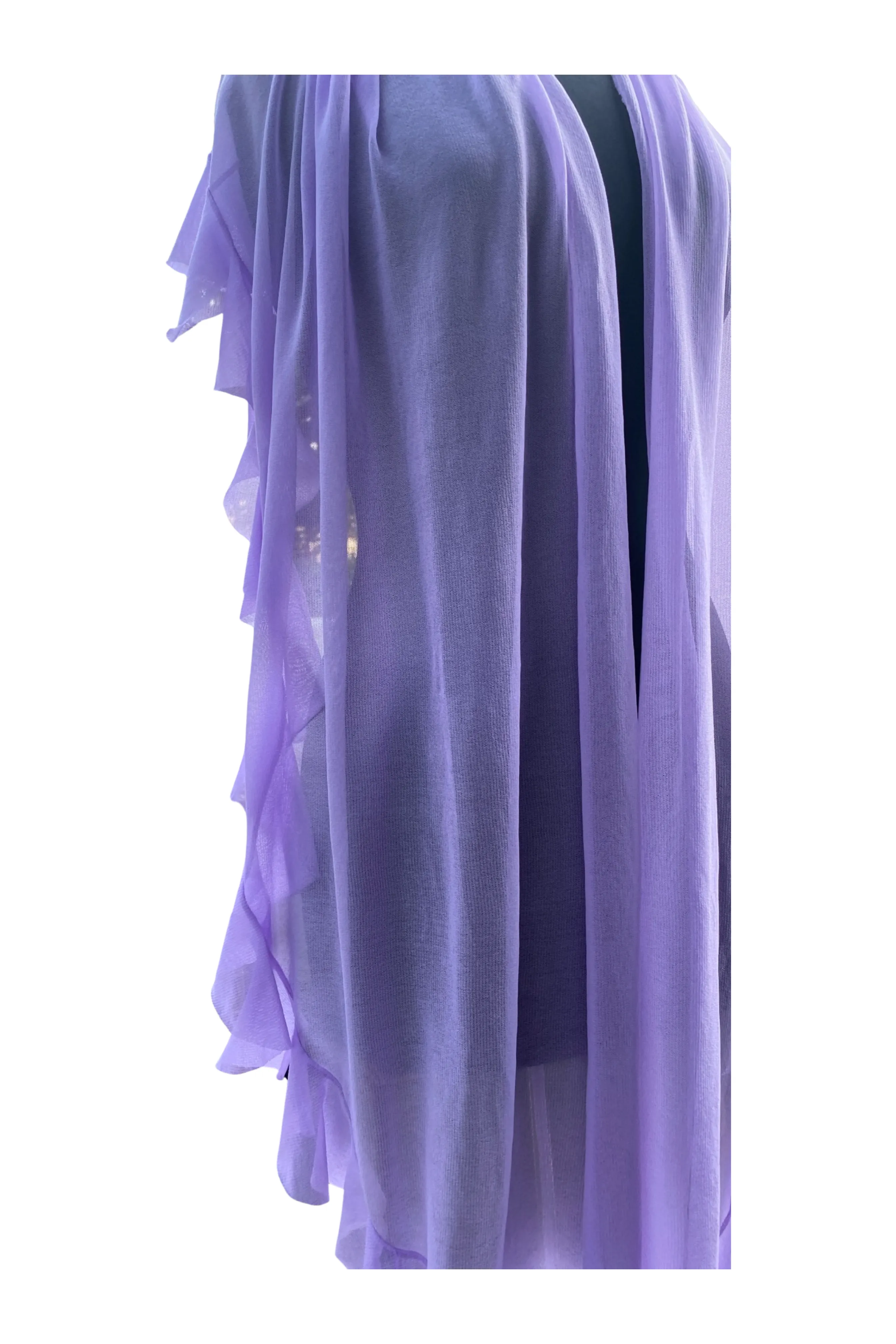 Maxima Lavender Ruffled  Sheer Shawl