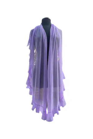 Maxima Lavender Ruffled  Sheer Shawl
