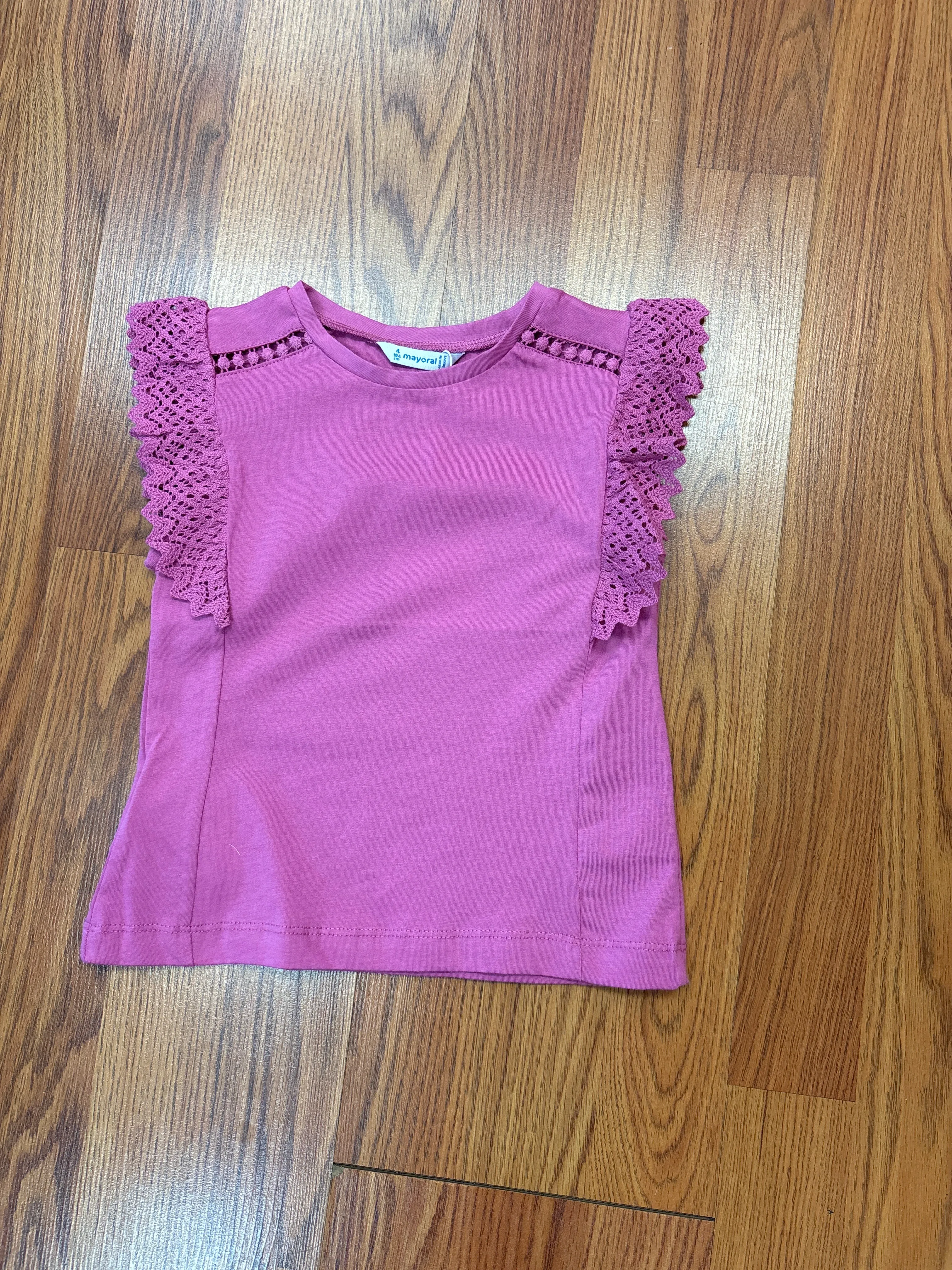 May-Girls Lace Detail T-Shirt