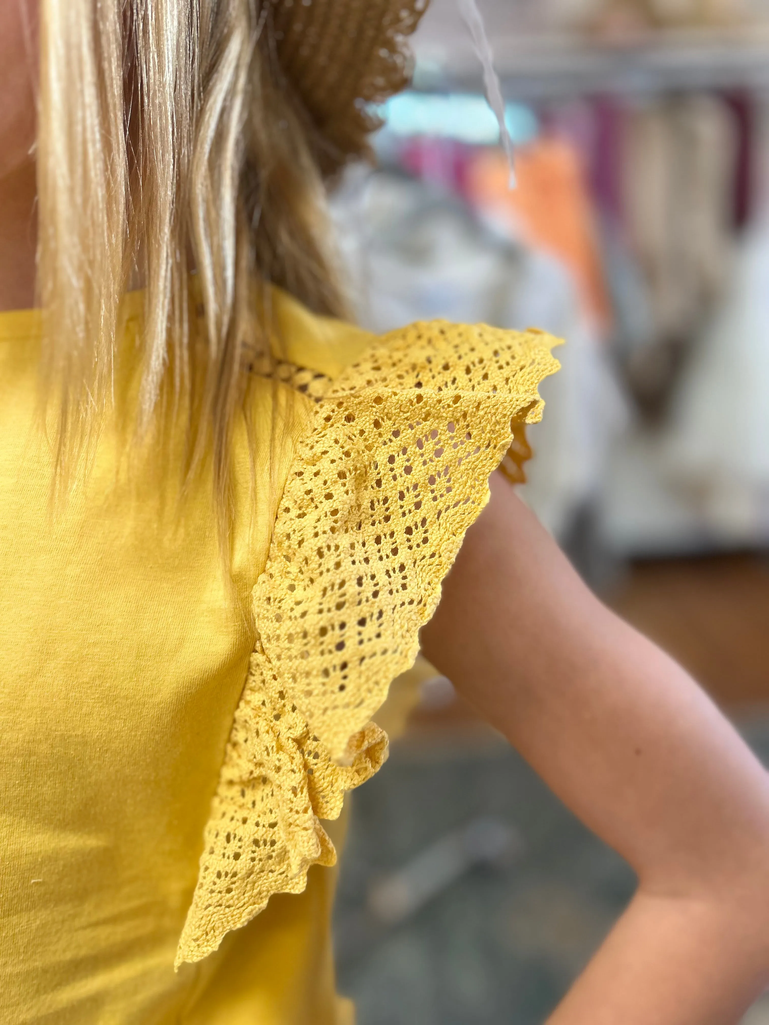 May-Girls Lace Detail T-Shirt