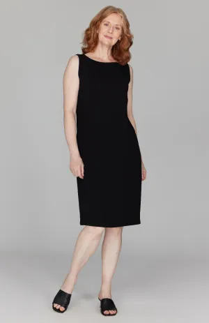 Micro Crepe High Neck Sheath Dress