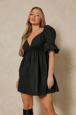 Milkmaid Black Flared Dress