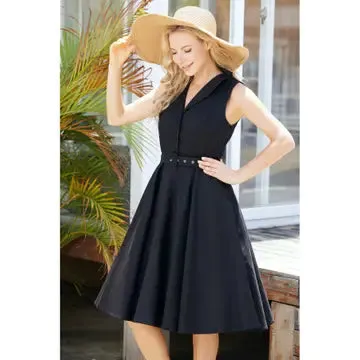 Miss Lulo Jani Fit & Flare Swing Dress Black