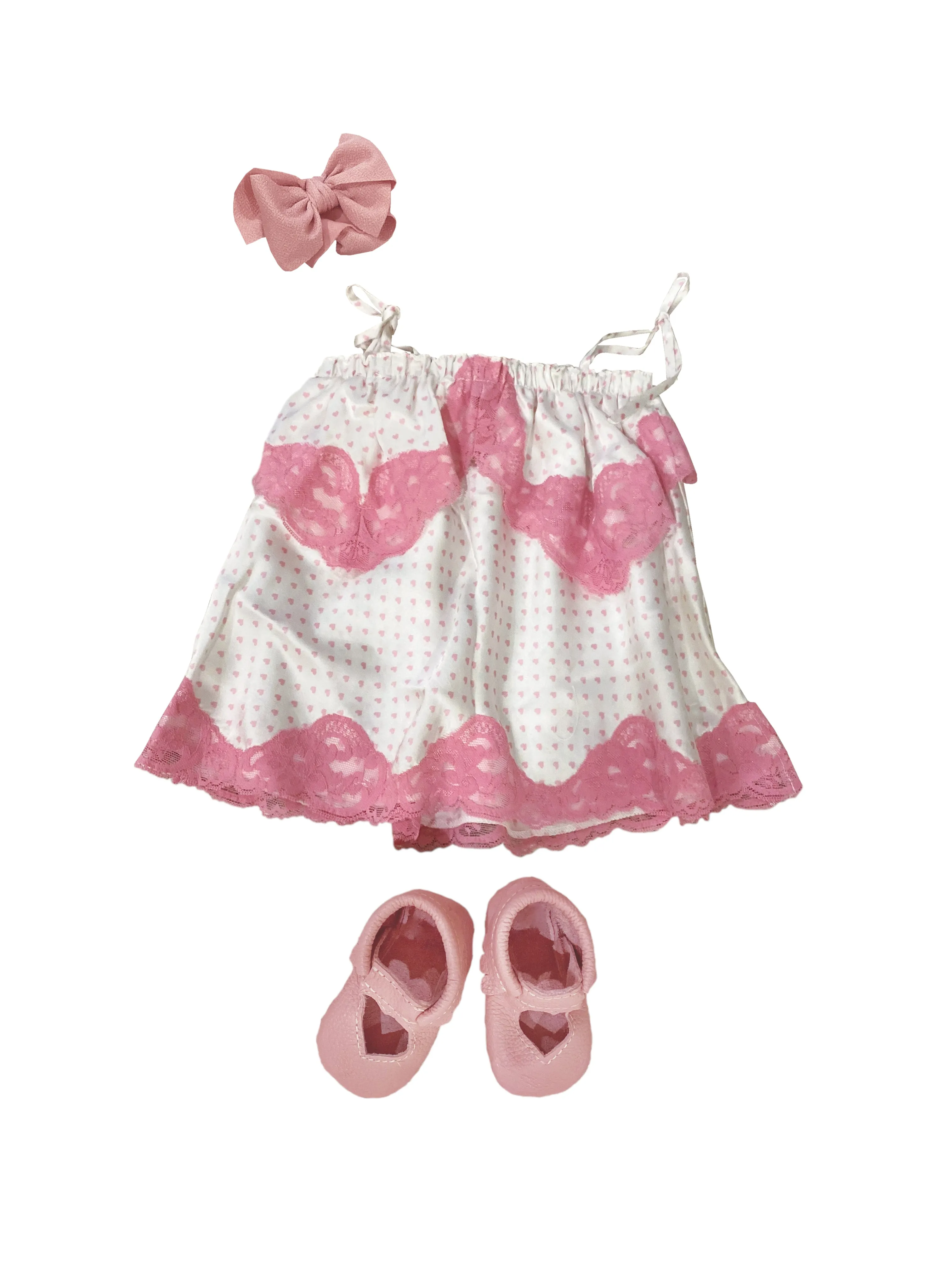 Mommy & Me Bundle Vintage White Heart Lace Cami