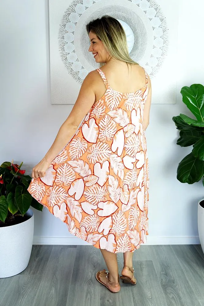 Montego Dress "Leaves"