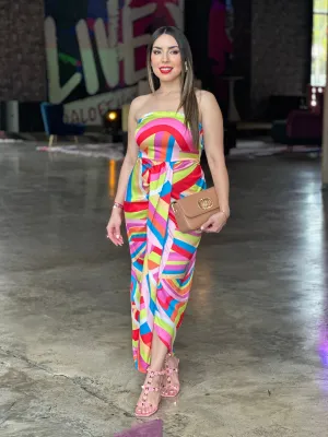 Multi Satin Dress
