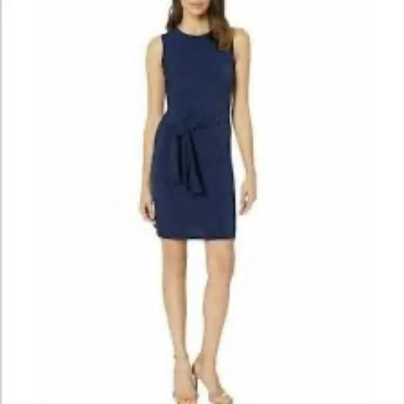 *MUST GO MAKE OFFER* Michael Kors navy blue side tie sleeveless dress size large
