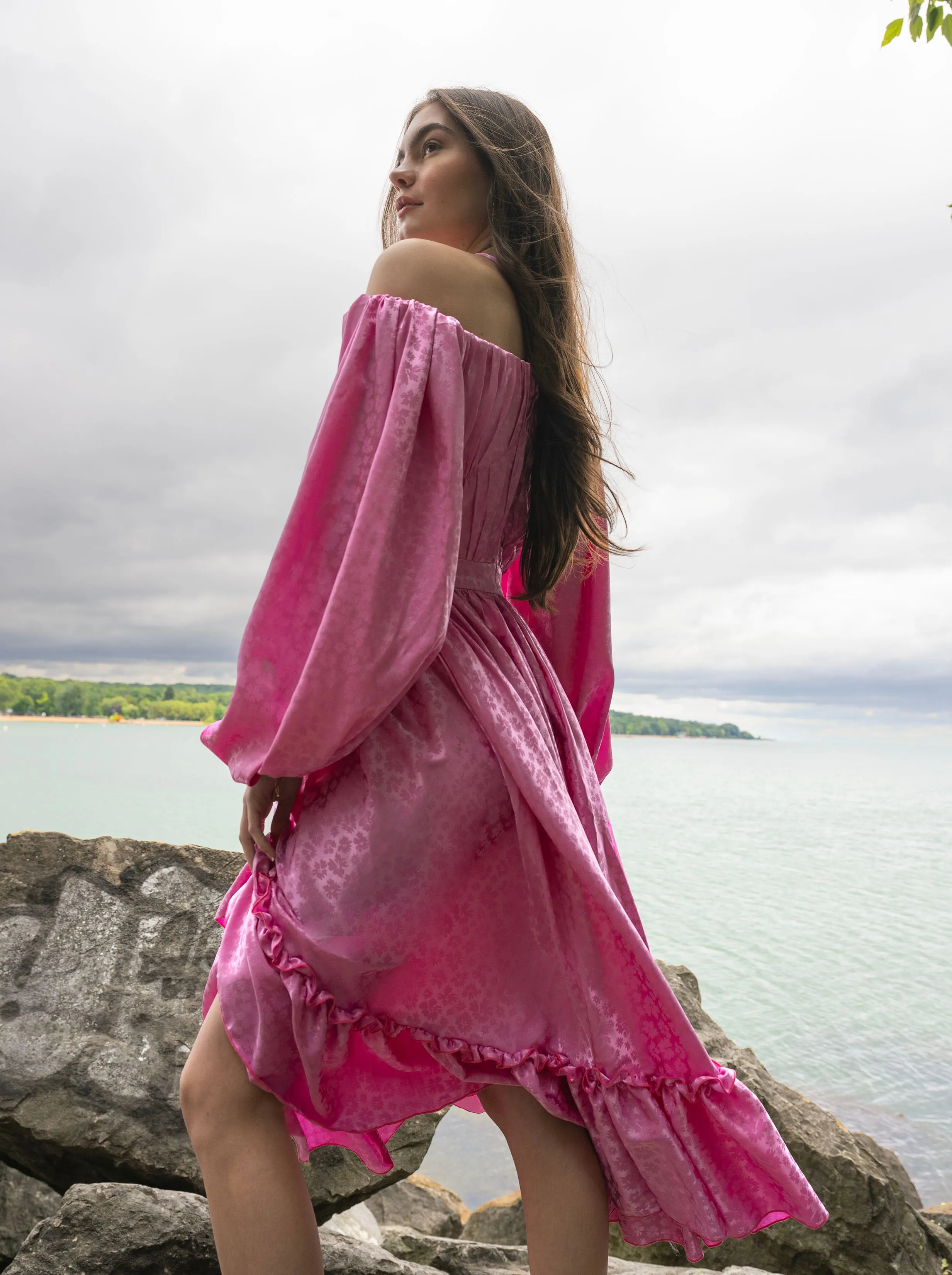 Naia Dress Satin Jaquard