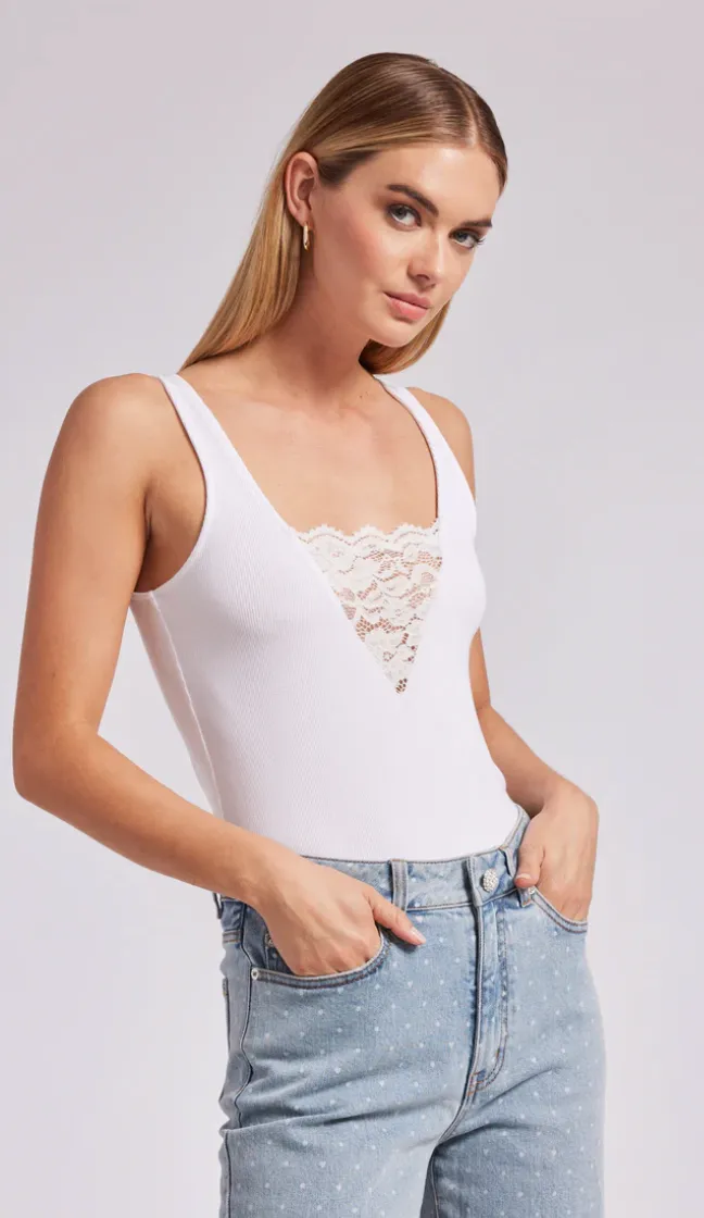 NANCY LACE TANK IN WHITE