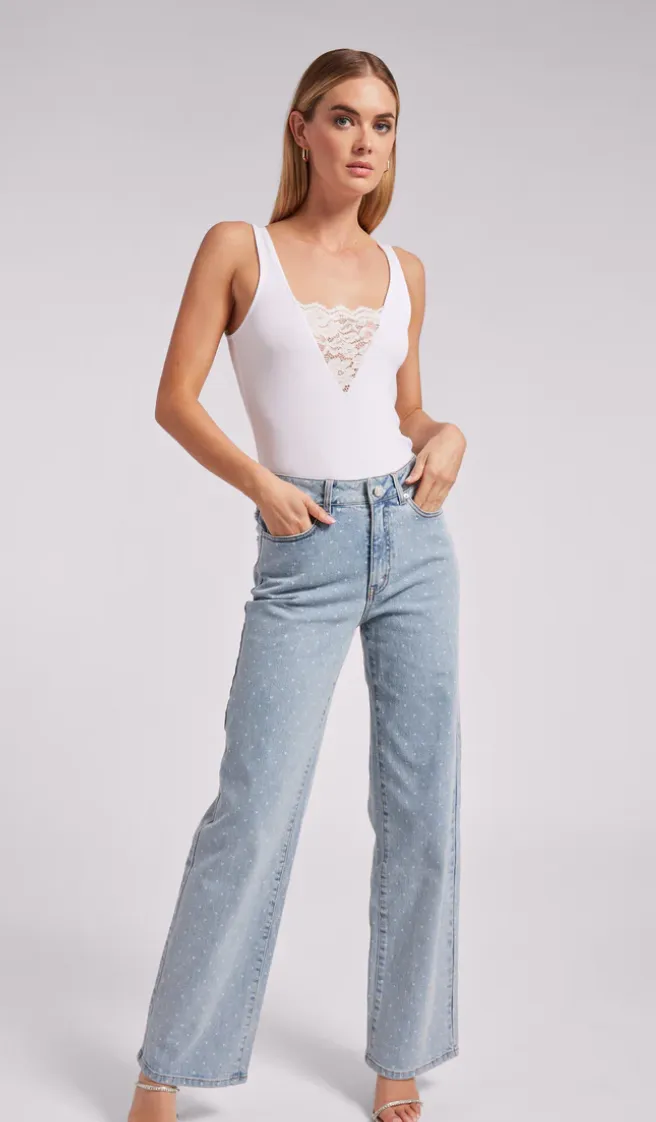 NANCY LACE TANK IN WHITE