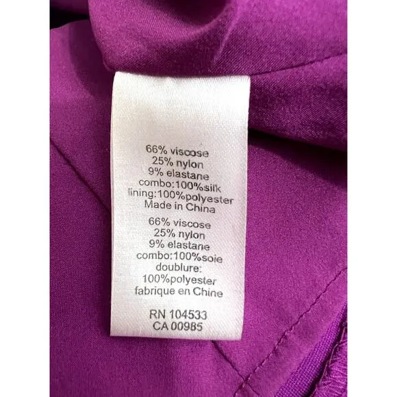 Nanette Lepore Purple Plum Sleeveless Bodycon Sheath Stud Details Midi Dress 6