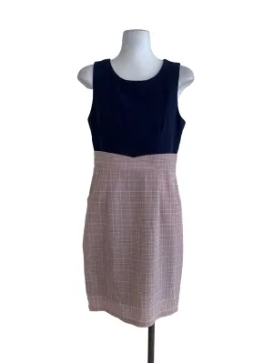 Navy Blue Plain Sheath Dress
