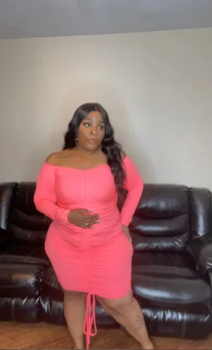 Neon Pink Dream Ruched Dress