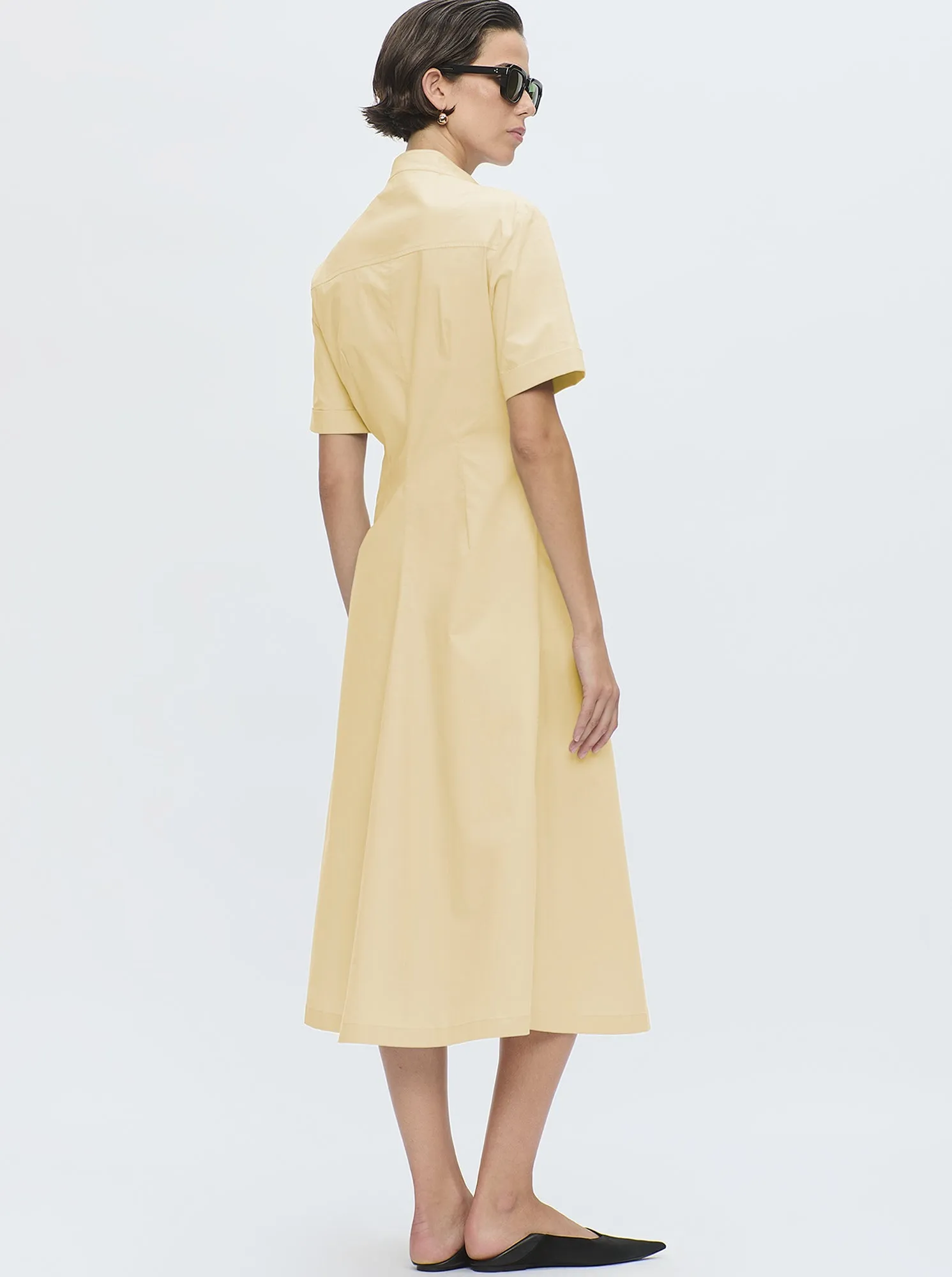 NOOR Long shirt dress Yellow