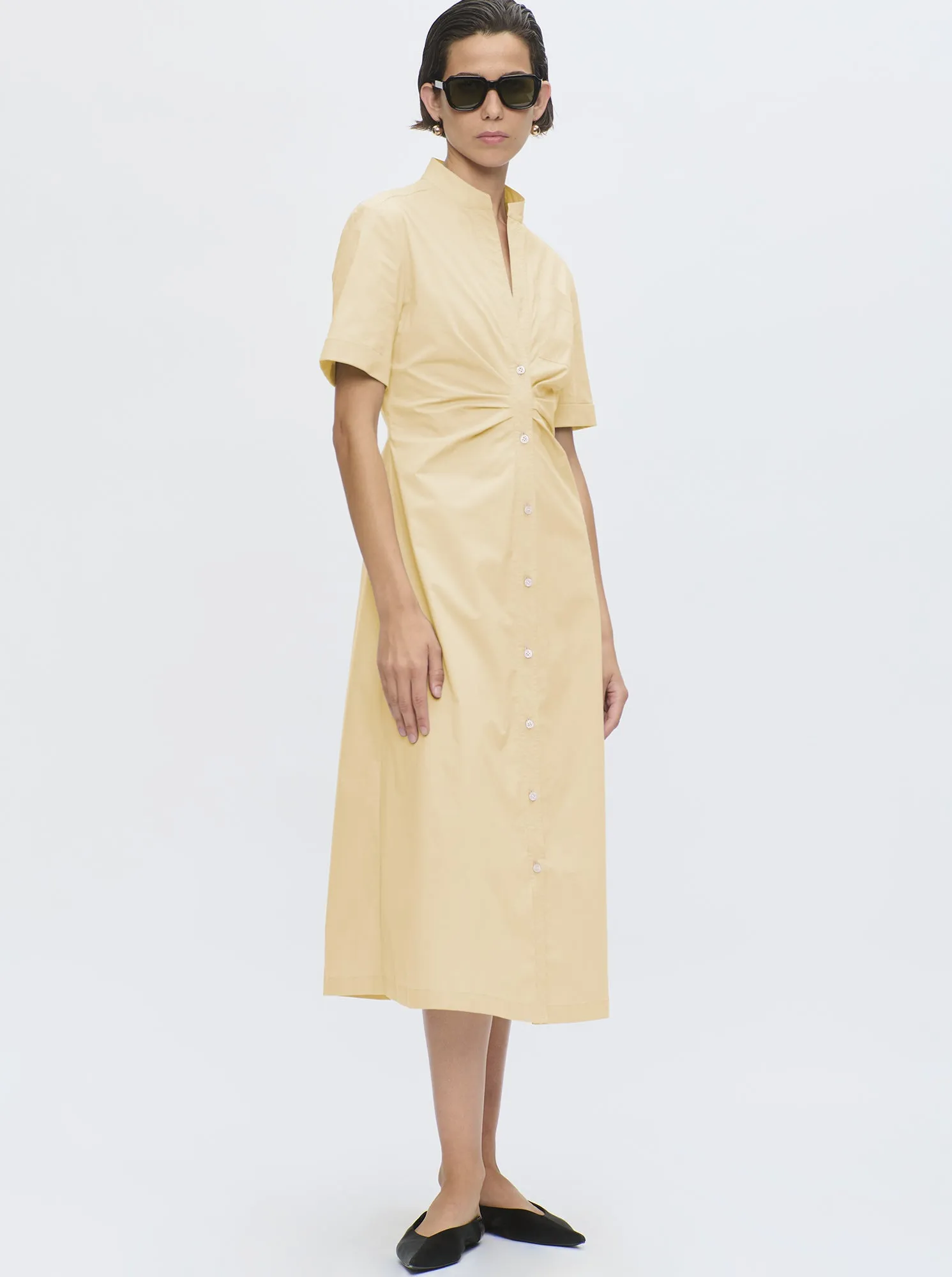 NOOR Long shirt dress Yellow