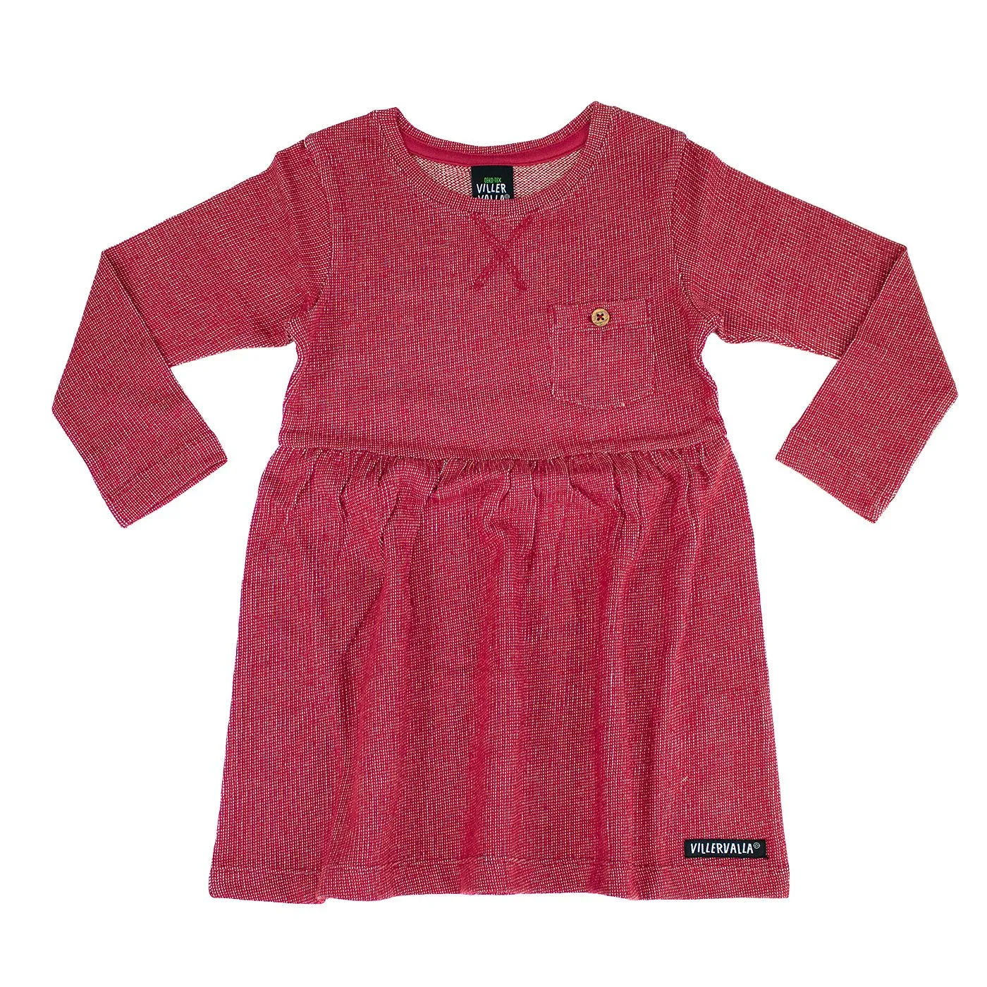 Nordic Knit Long Sleeve Flared Dress in Tango - 2 Left Size 2-3 years