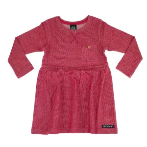 Nordic Knit Long Sleeve Flared Dress in Tango - 2 Left Size 2-3 years