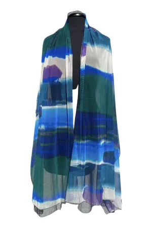 Odette  Long And Wide Sheer Shawl Stole Wrap Cover