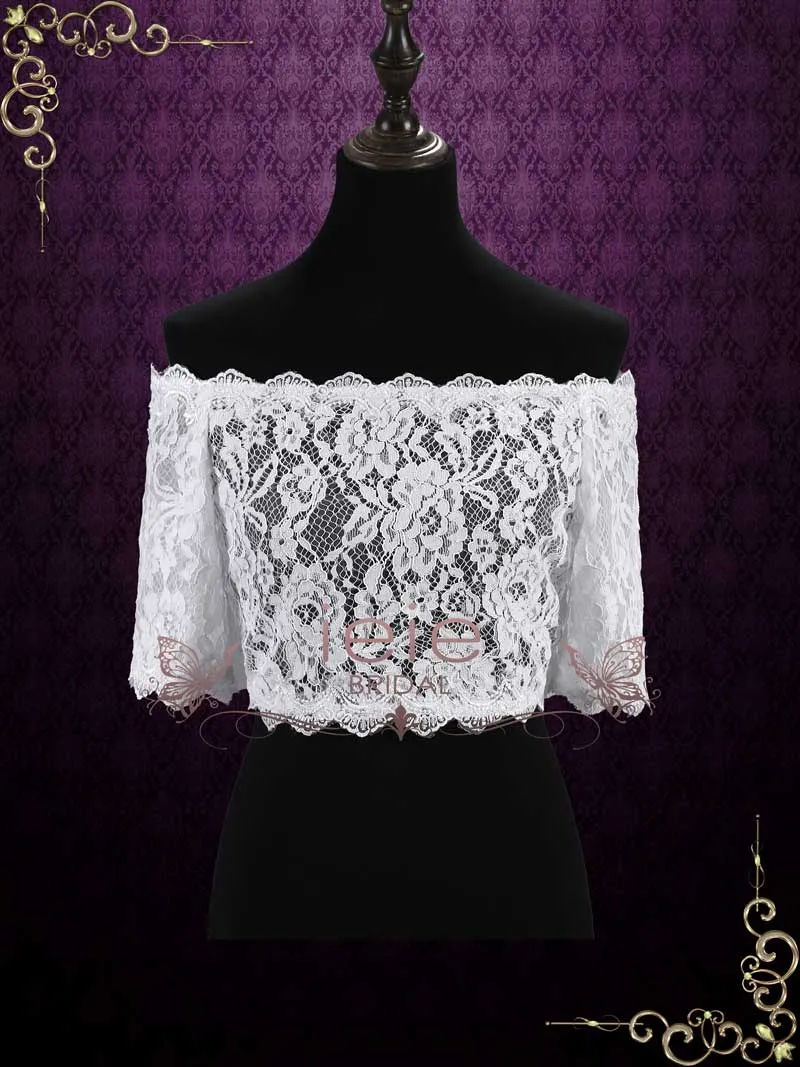 Off the Shoulder Lace Bolero For Wedding Dress SG1012