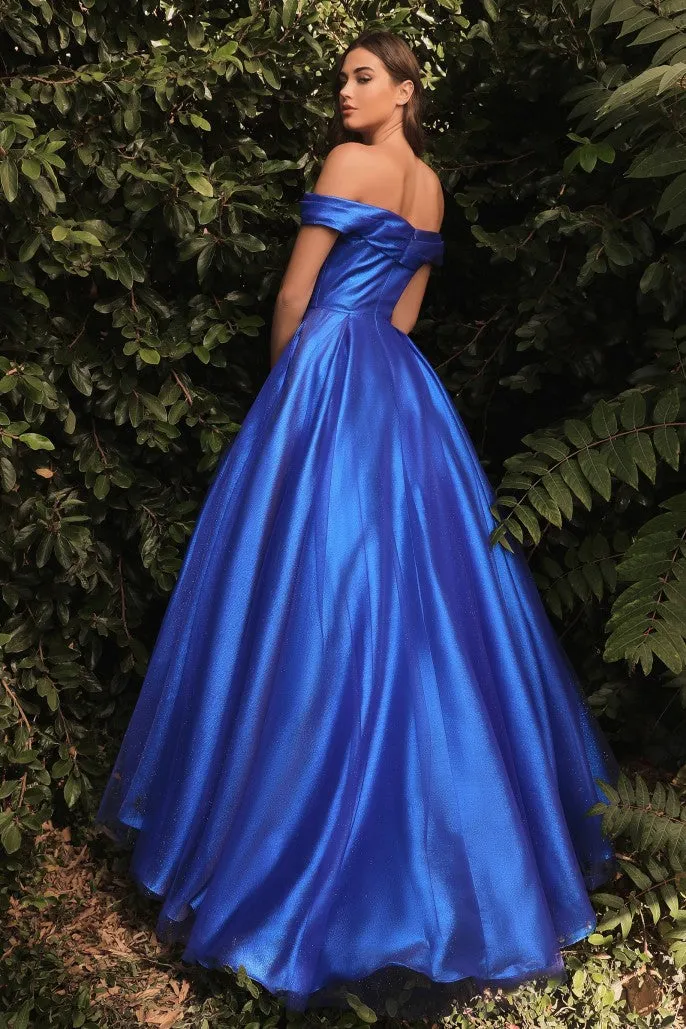 Off The Shoulder Organza Gown J823