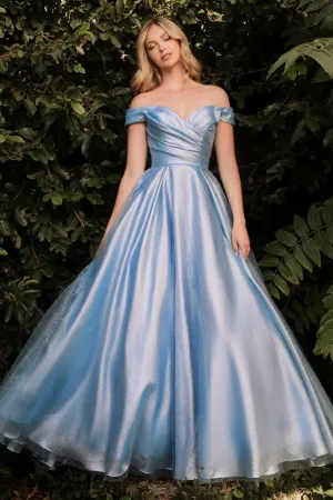 Off The Shoulder Organza Gown J823