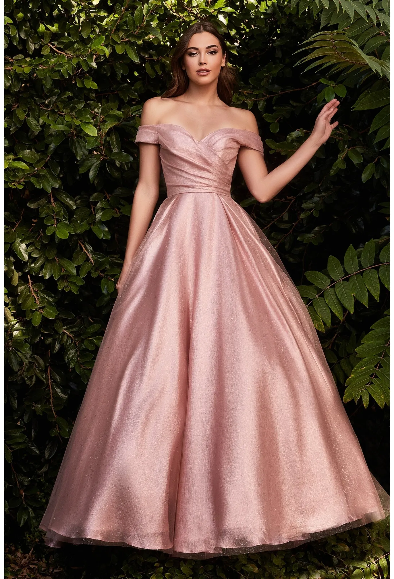 Off The Shoulder Organza Gown J823
