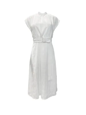 Olga Belted Dress - White