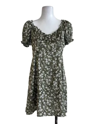 Olive Green Silk Dress