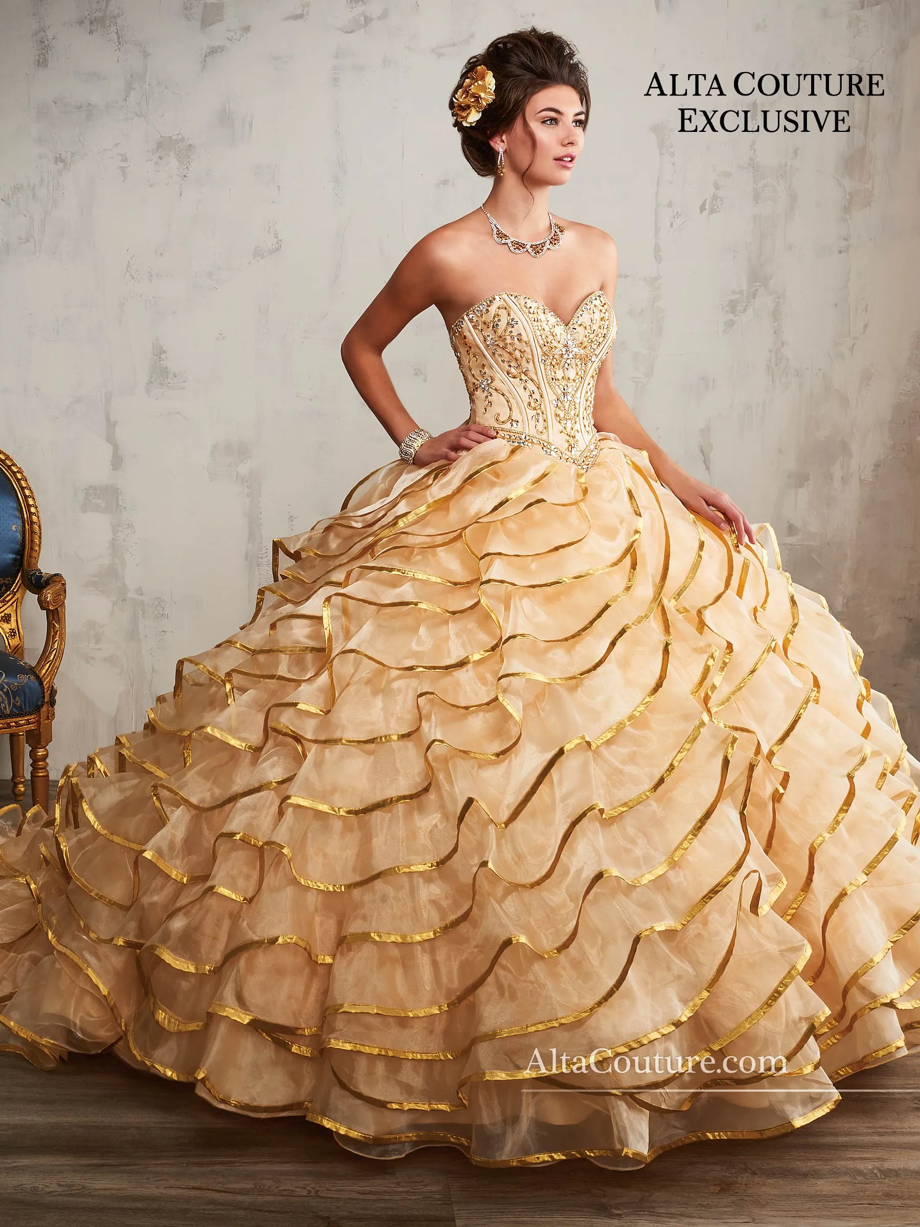 Organza Quinceanera Alta Couture Gown