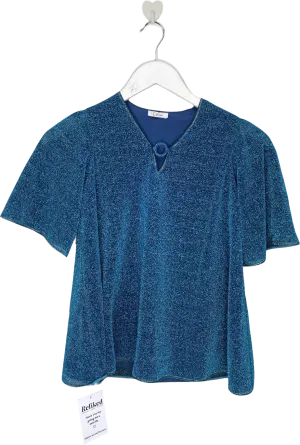 Oséree Blue Glitter V Neck Cover Up Dress  2 -4Years