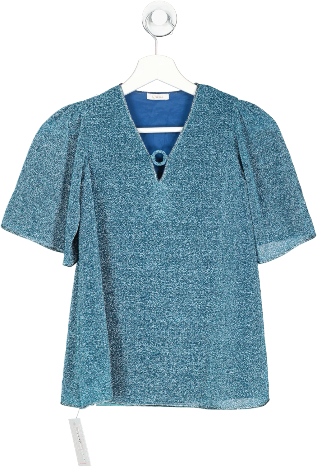 Oséree Blue Glitter V Neck Cover Up Dress  2 -4Years