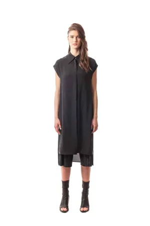 Ottaviano Silk Button-Down Overlay Dress